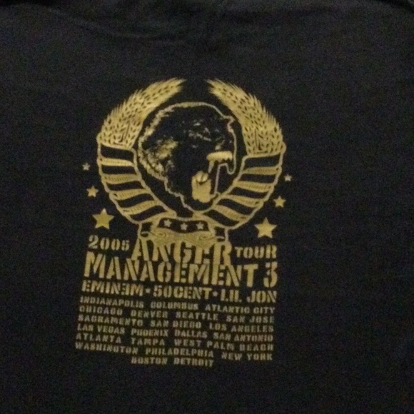 Eminem vintage Anger Management tour 3 shirt 2005 50 cent lil Jon mens size Lrg - Picture 4 of 5